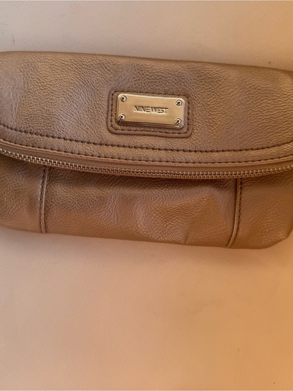Nine West Gold wristlet clutch